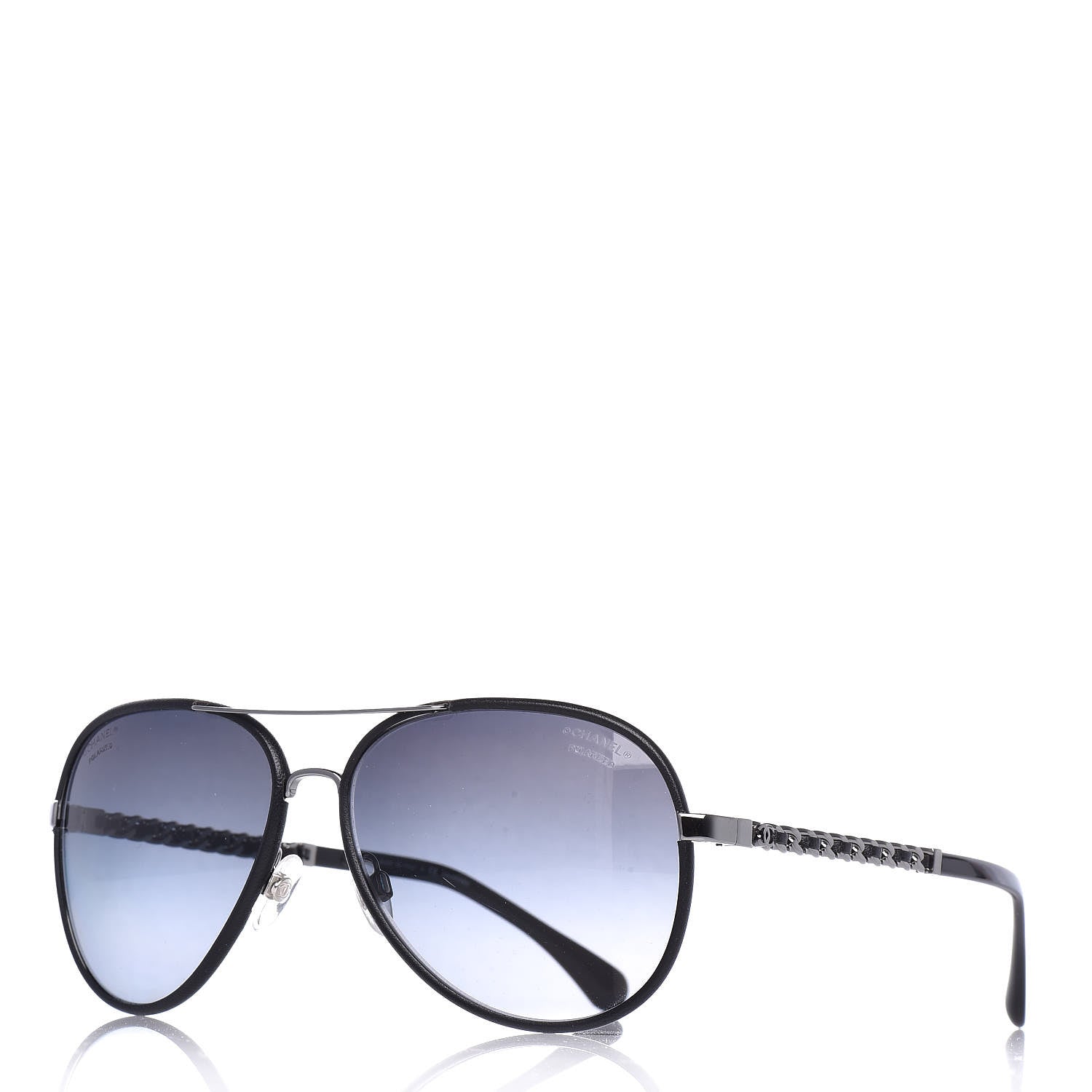 Chanel Polarized Pilot Winter Sunglasses 4219-Q Black 1 of 7