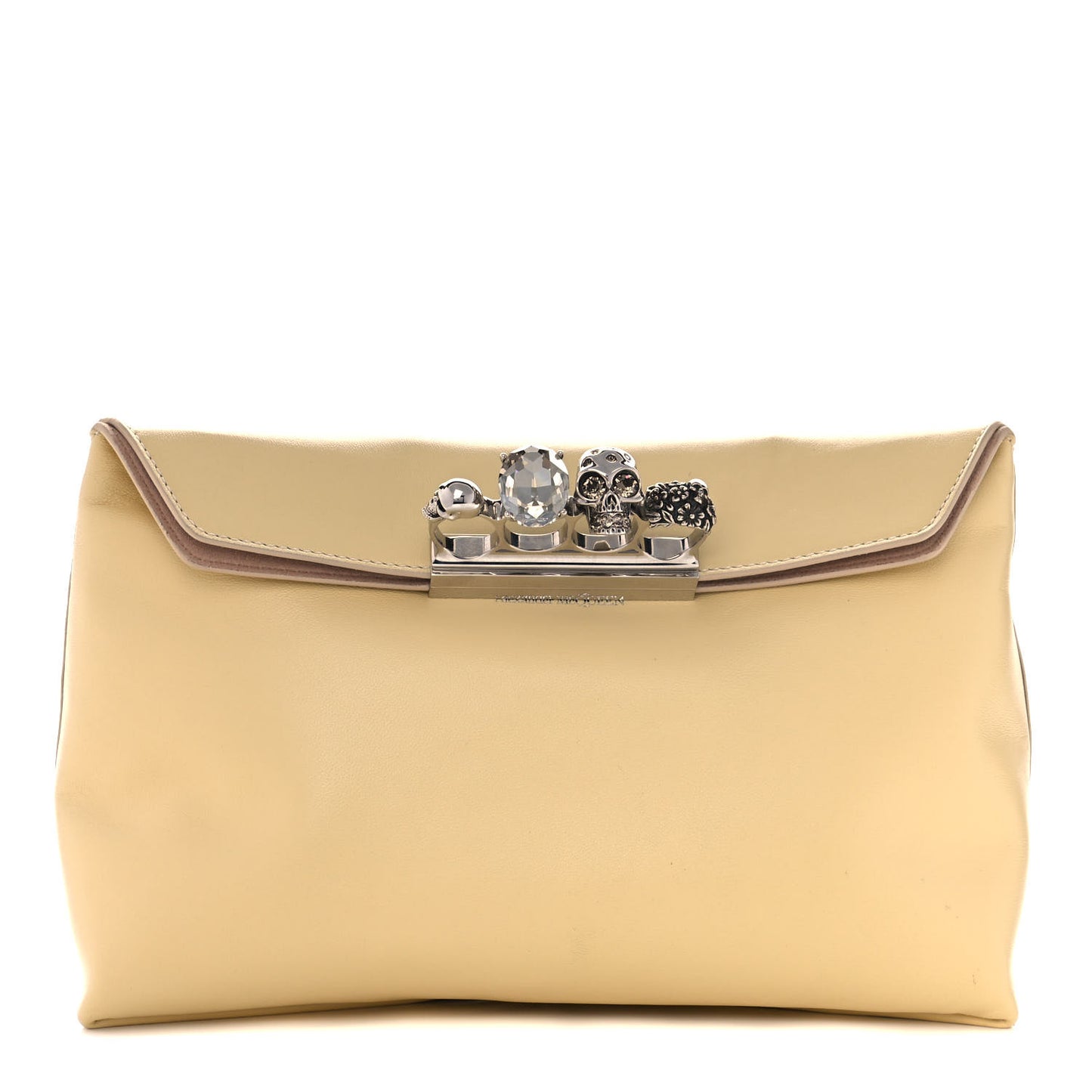 Nappa Skull Four Ring Clutch Yellow