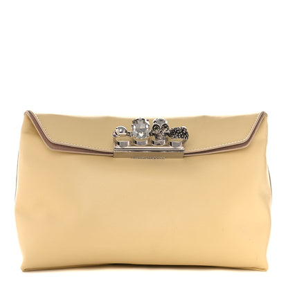 Alexander McQueen Nappa Skull Four Ring Clutch Yellow 1 of 14