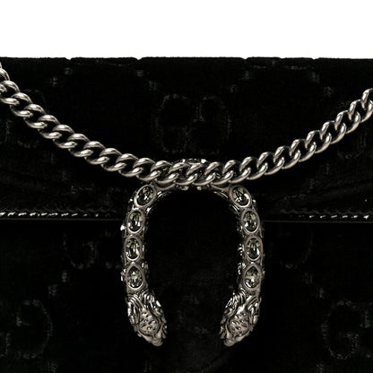 Gucci Velvet Skipper Crystal GG Monogram Super Mini Dionysus Shoulder Bag Black 7 of 10