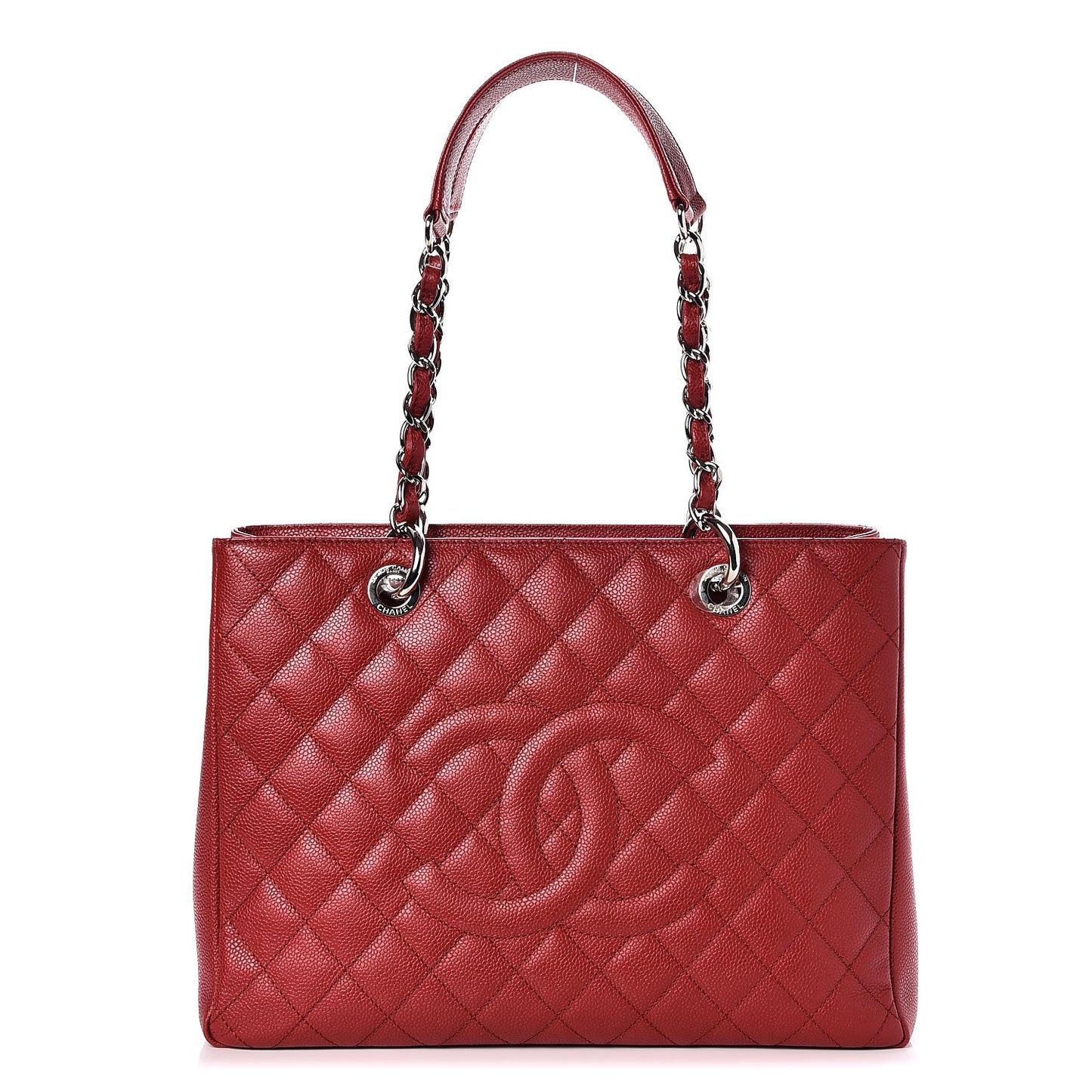 Caviar Quilted Grand Shopping Tote GST Red