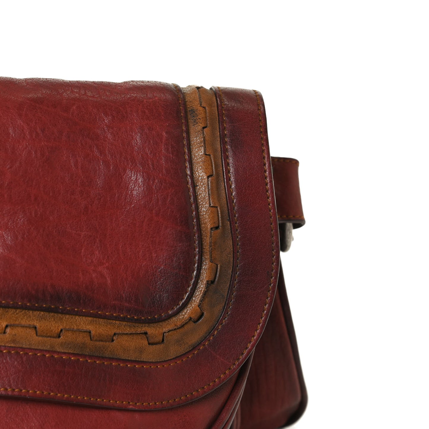 Calfskin Medium Gaucho Double Saddle Bag Red