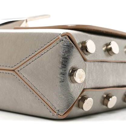 Jimmy Choo Smooth Calfskin Lockett Petite Shoulder Bag Vintage Silver 9 of 9