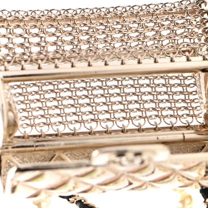 Chanel Metal Lambskin Pearl Chain Flap Bag Long Necklace Gold Black Pearly White 4 of 5