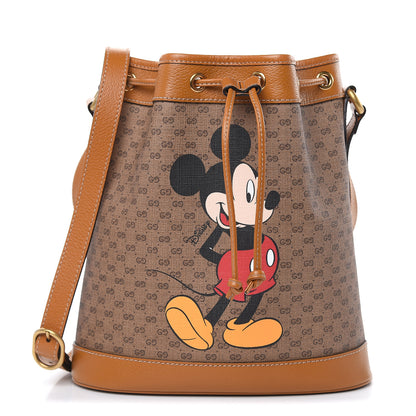 Gucci X DISNEY Mini Vintage GG Supreme Monogram Bucket Bag Beige Vintage Sun Oil 1 of 11