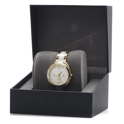 Fendi Stainless Steel Ceramic Diamond 34mm Momento Bugs Quartz Watch 6 of 6