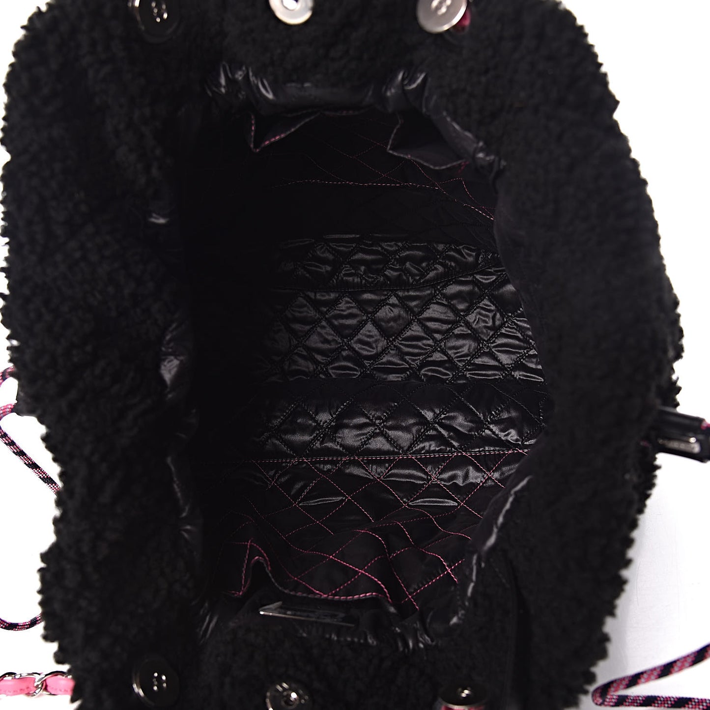 Shearling Sheepskin Large Coco Neige Tote Black