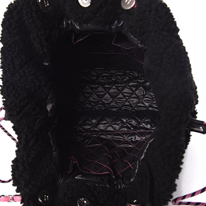 Chanel Shearling Sheepskin Large Coco Neige Tote Black 5 of 10