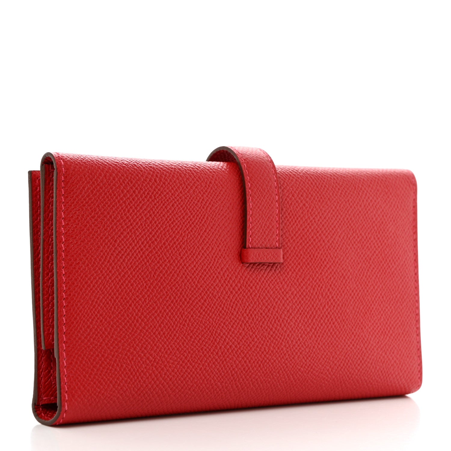 Hermes Epsom Bearn Gusset Wallet Rouge Casaque 3 of 8
