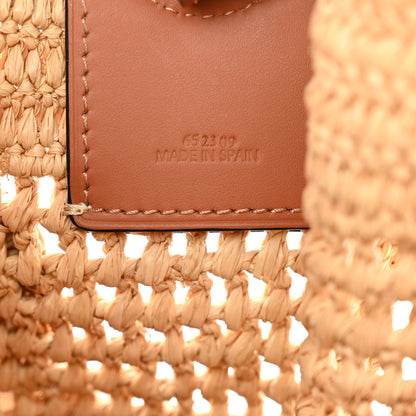 Loewe Raffia Calfskin Balloon Ruffles Bucket Bag Natural Tan 6 of 13