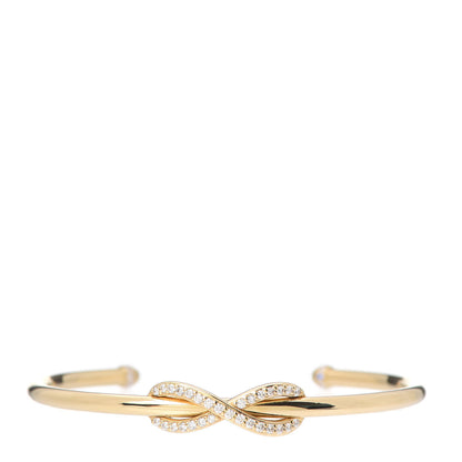 Tiffany 18K Yellow Gold Diamond Infinity Cuff Bracelet 1 of 5
