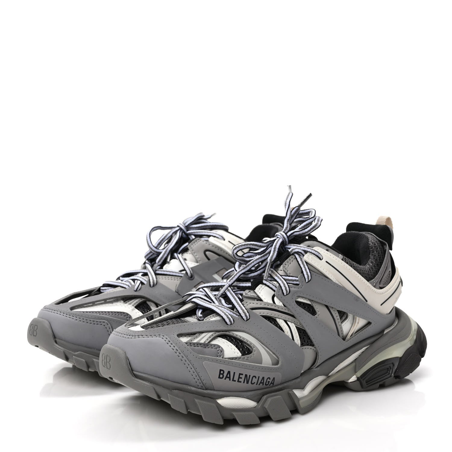 Balenciaga Mesh Nubuck Effect Fabric LED Womens Track Sneakers 39 Grey 3 of 9