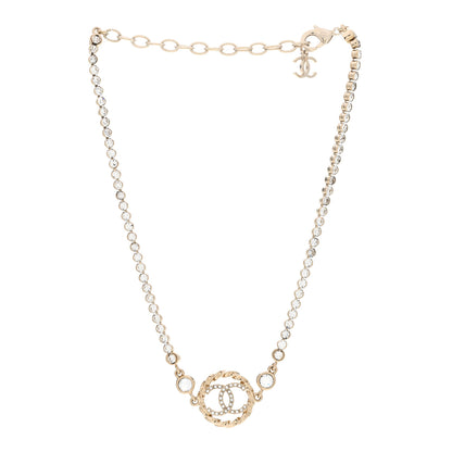 Chanel Crystal CC Choker Necklace Gold 3 of 5