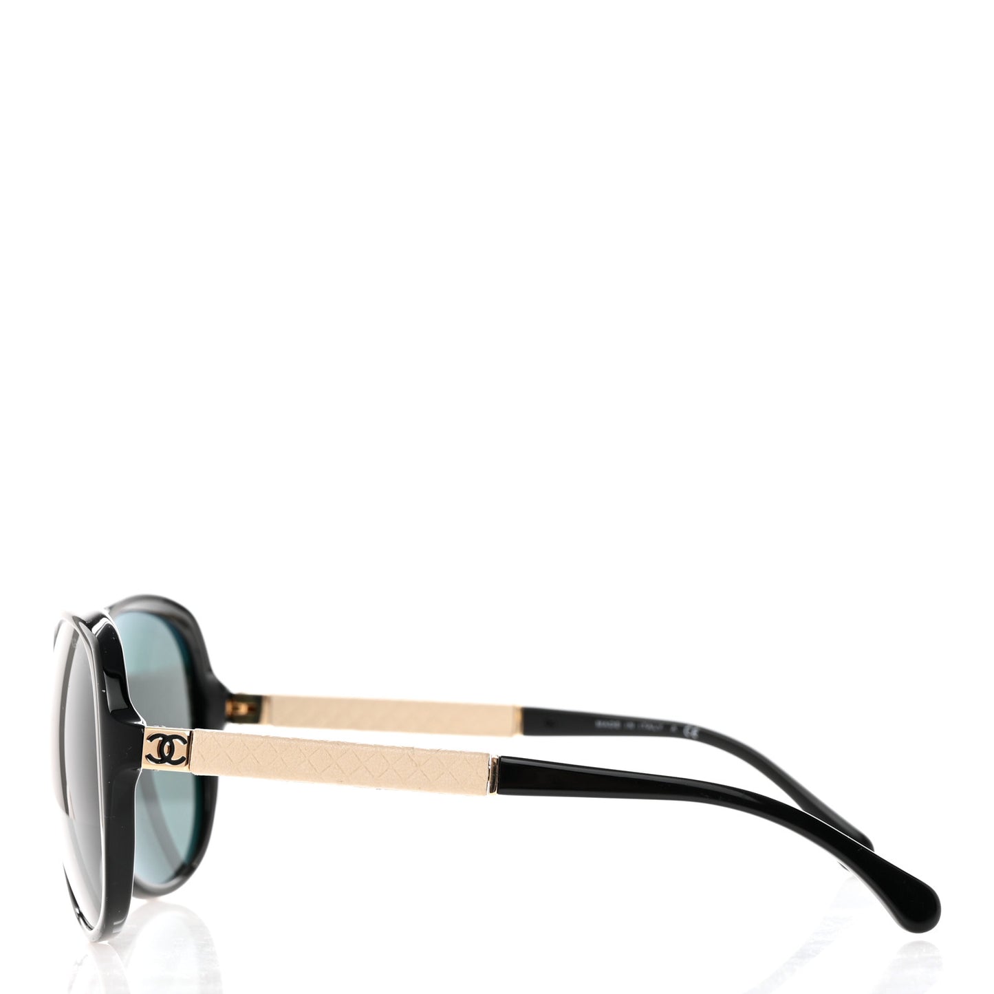 Acetate Quilted CC Sunglasses 5232-Q Black White