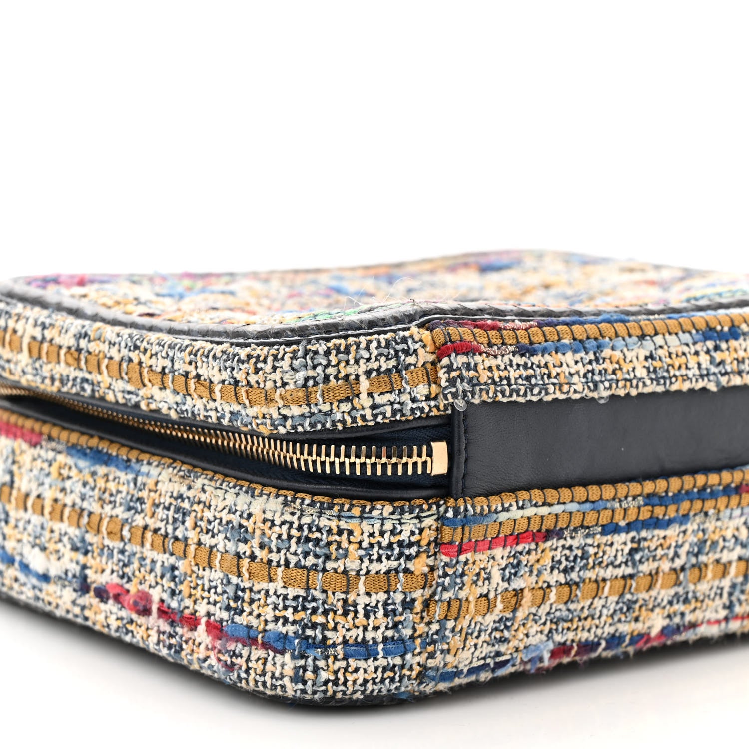 Chanel Tweed Snakeskin Quilted Medium CC Filigree Vanity Case Multicolor 9 of 10