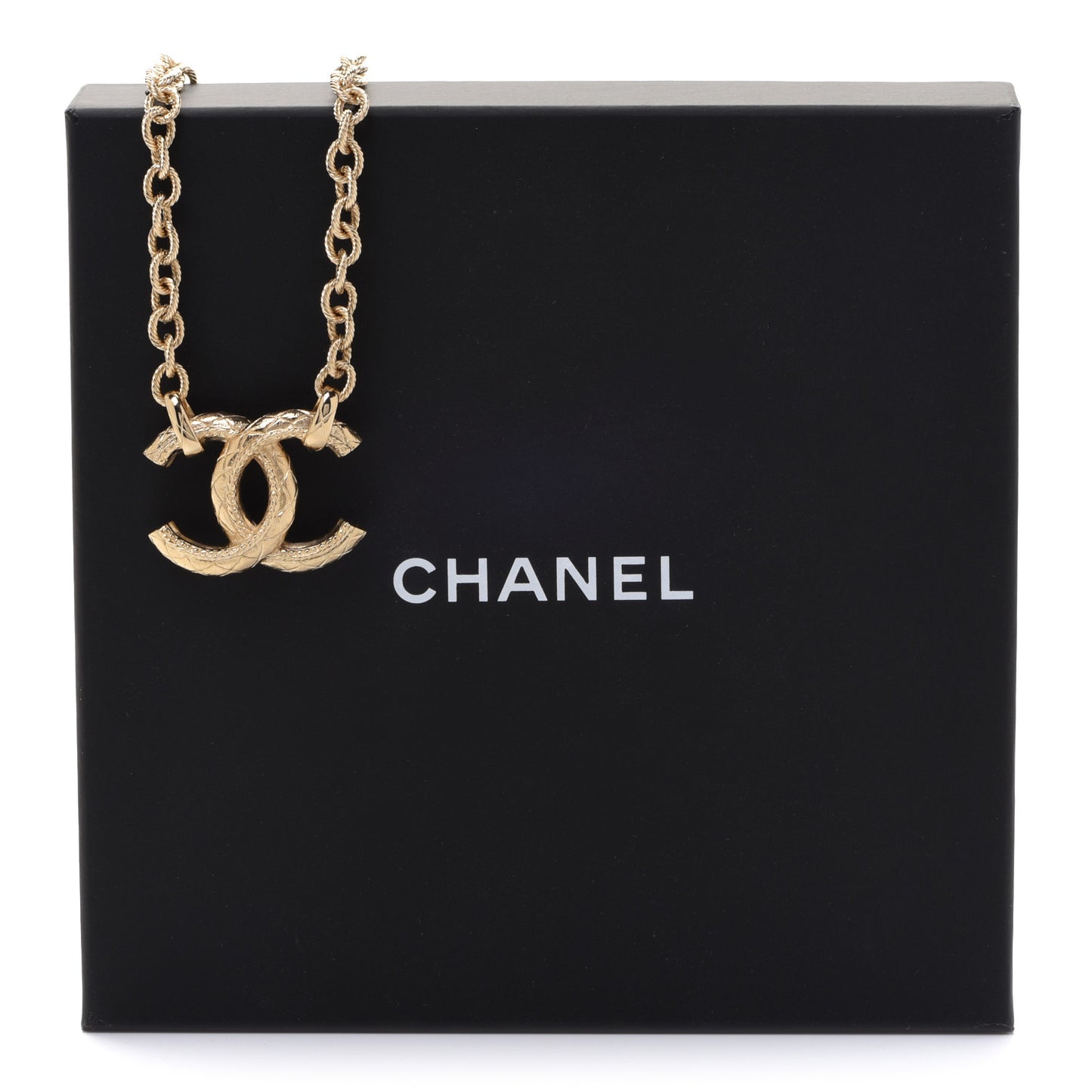 CC Pendant Chain Necklace Gold