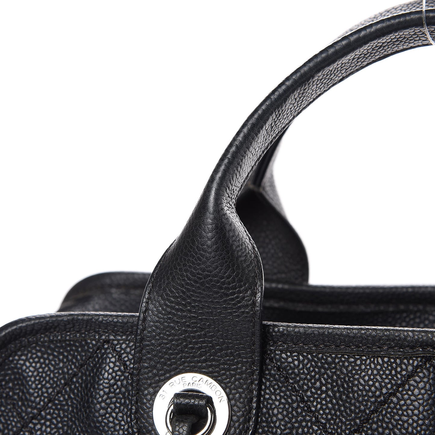 Caviar Quilted Deauville Bowling Bag Black