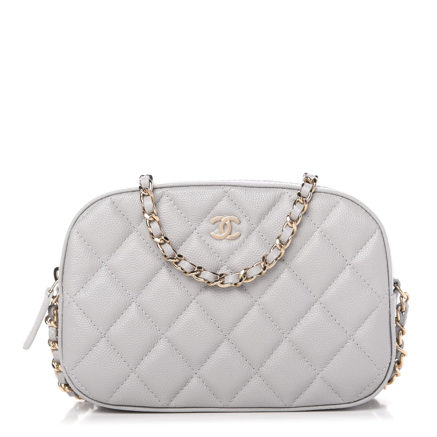 Caviar Quilted Camera Case Grey