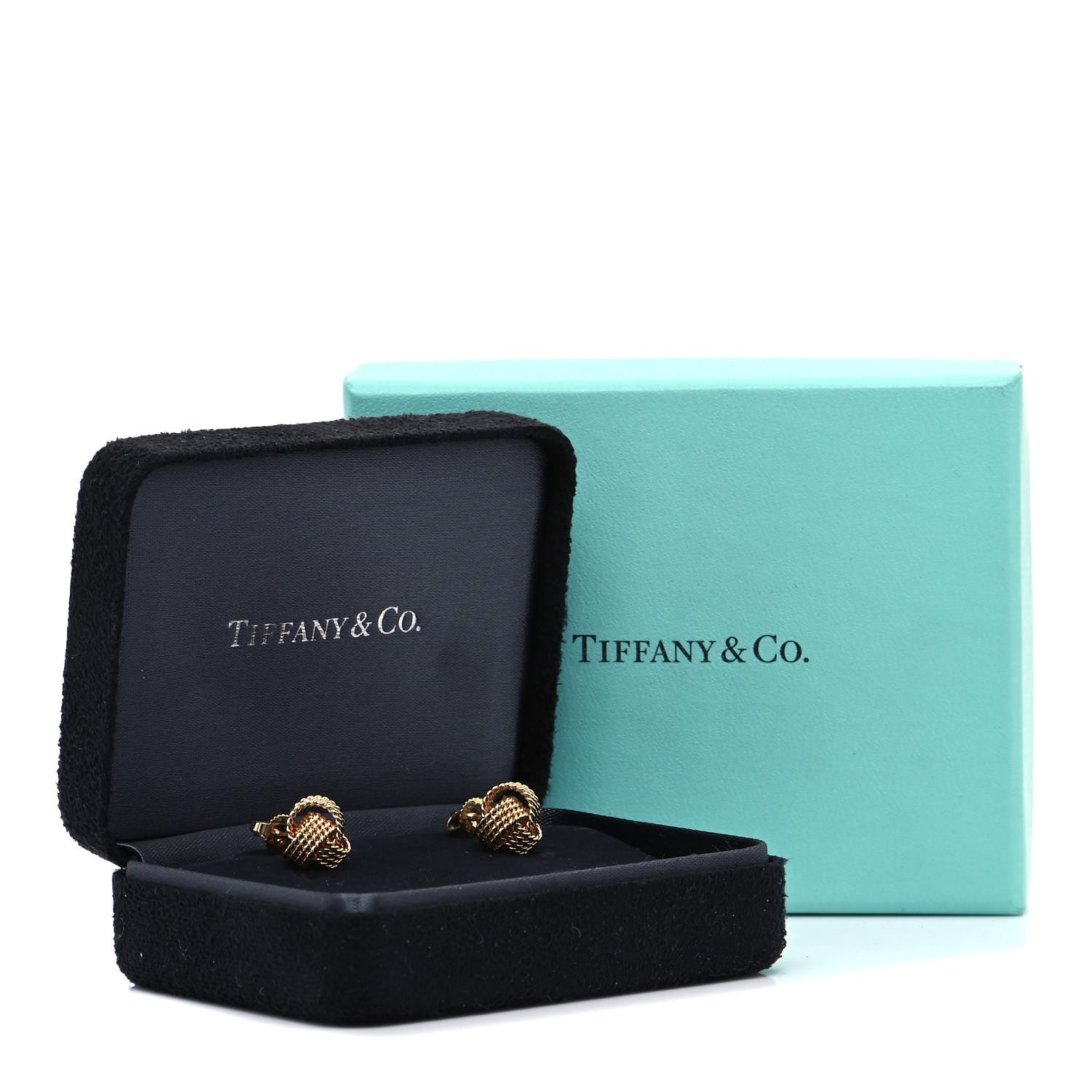 Tiffany 18K Yellow Gold Twist Knot Earrings 6 of 6