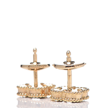 Van Cleef & Arpels 18K Yellow Gold Black Onyx Sweet Alhambra Earrings 3 of 5