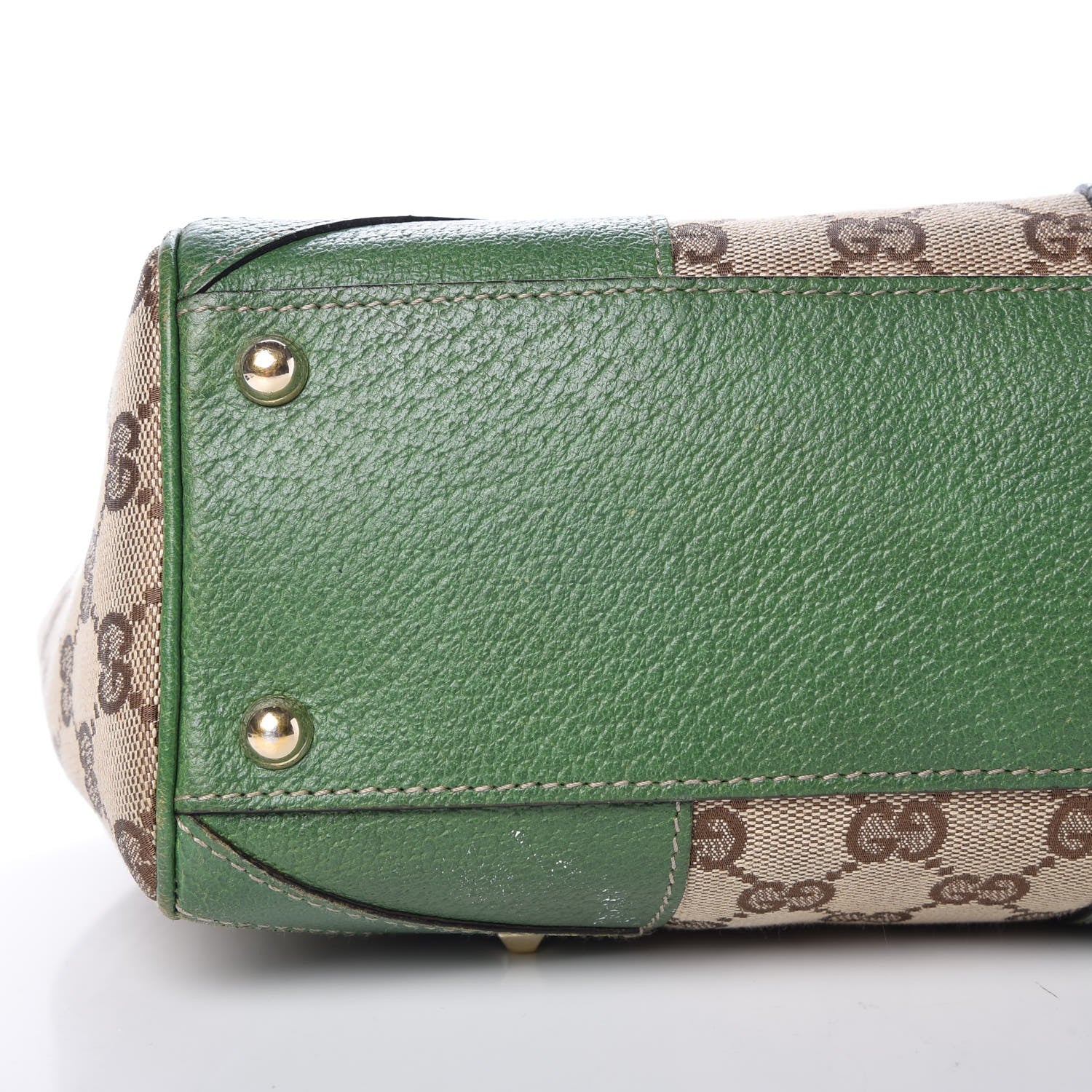 Gucci Monogram Calfskin Large Bardot Tote Green 10 of 14