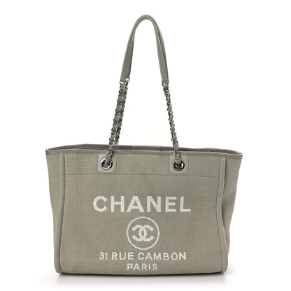 Chanel Mixed Fibers Small Deauville Tote Light Grey 1 of 10