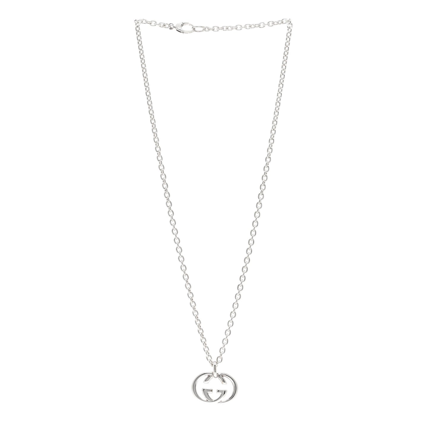 Sterling Silver Britt Interlocking GG Pendant Necklace