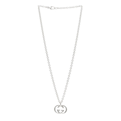 Gucci Sterling Silver Britt Interlocking GG Pendant Necklace 3 of 5