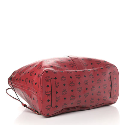 MCM Visetos Large Liz Reversible Shopper Tote Ruby Red 4 of 7