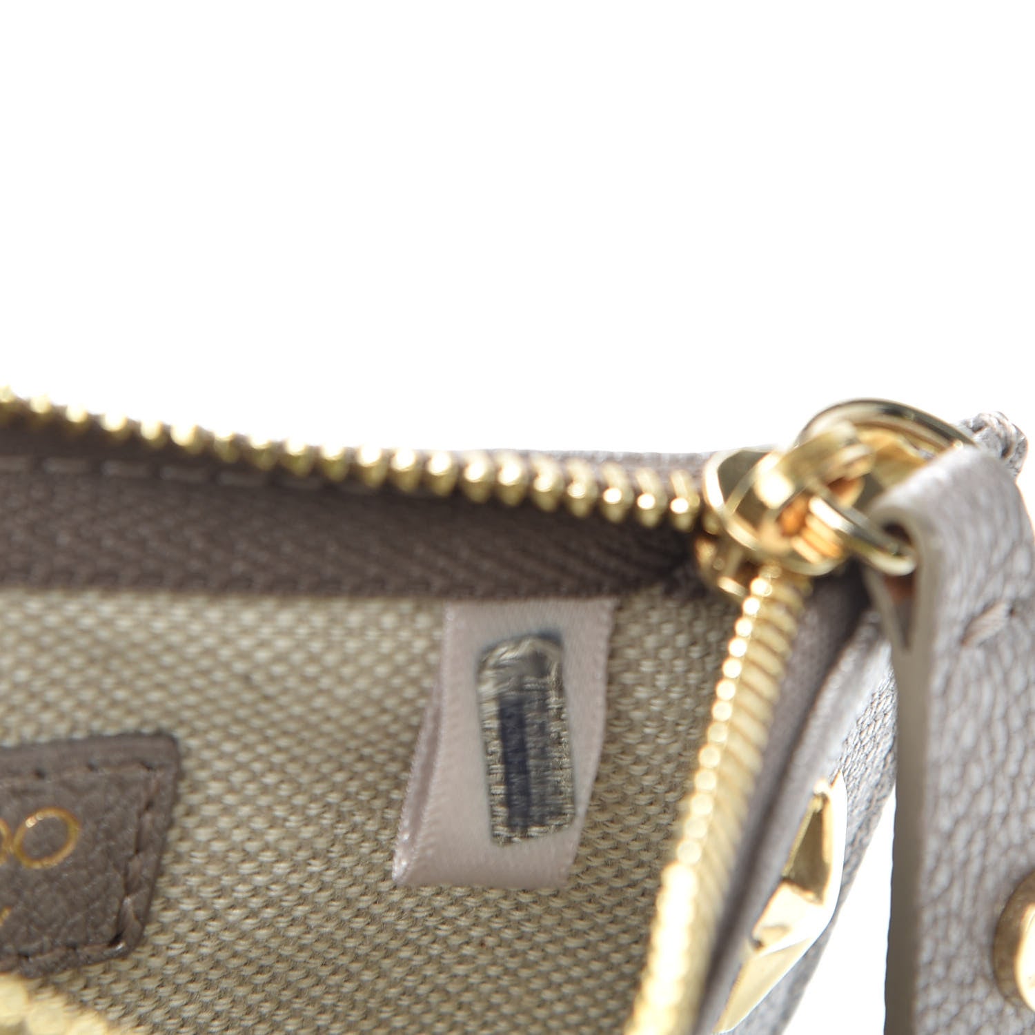 Jimmy Choo Pearlized Grainy Calfskin Nancy Star Studded Key Pouch Light Khaki 7 of 8