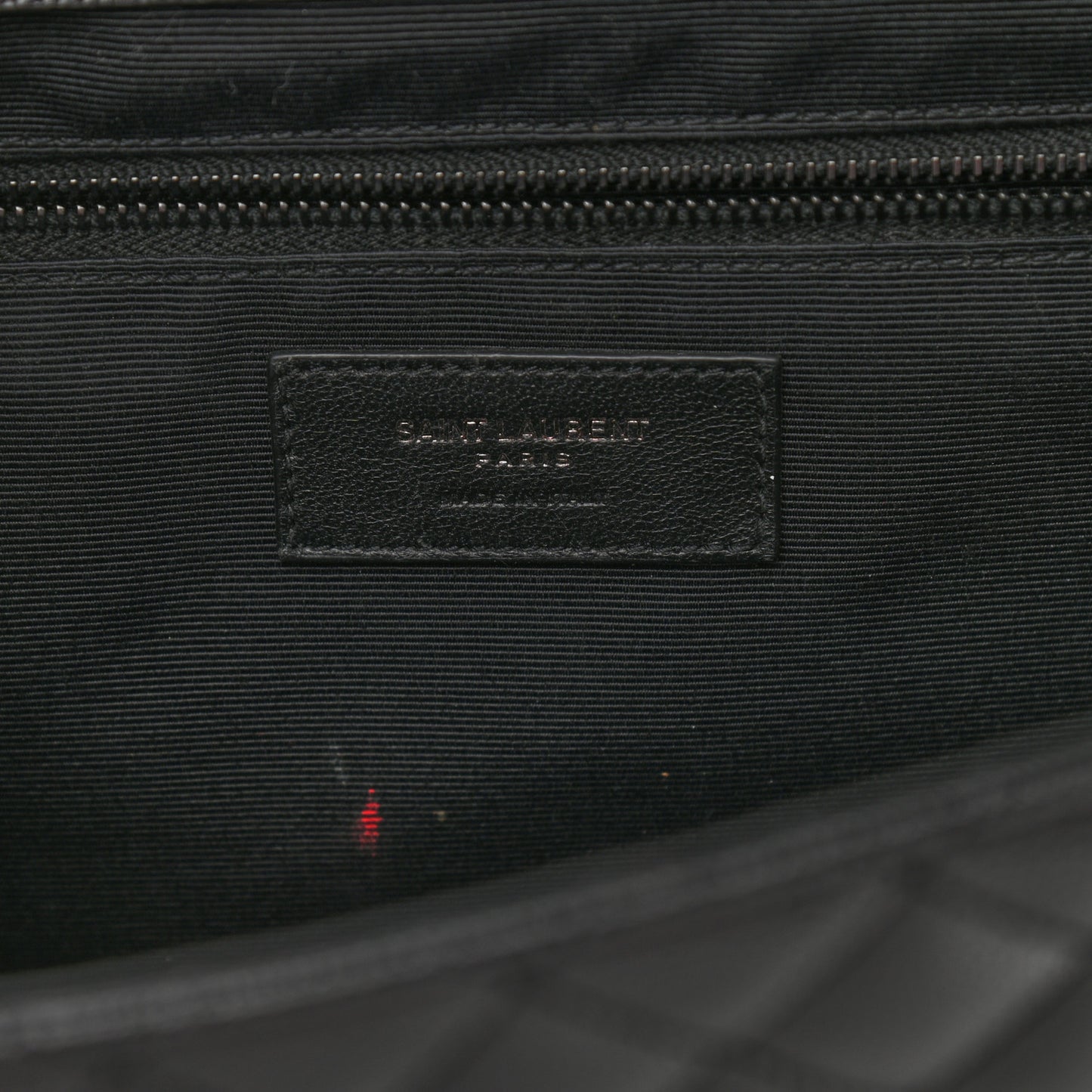 Grain De Poudre Textured Mixed Matelasse Large Triquilt Monogram Monochrome Satchel Black