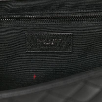 Saint Laurent Grain De Poudre Textured Mixed Matelasse Large Triquilt Monogram Monochrome Satchel Black 7 of 14