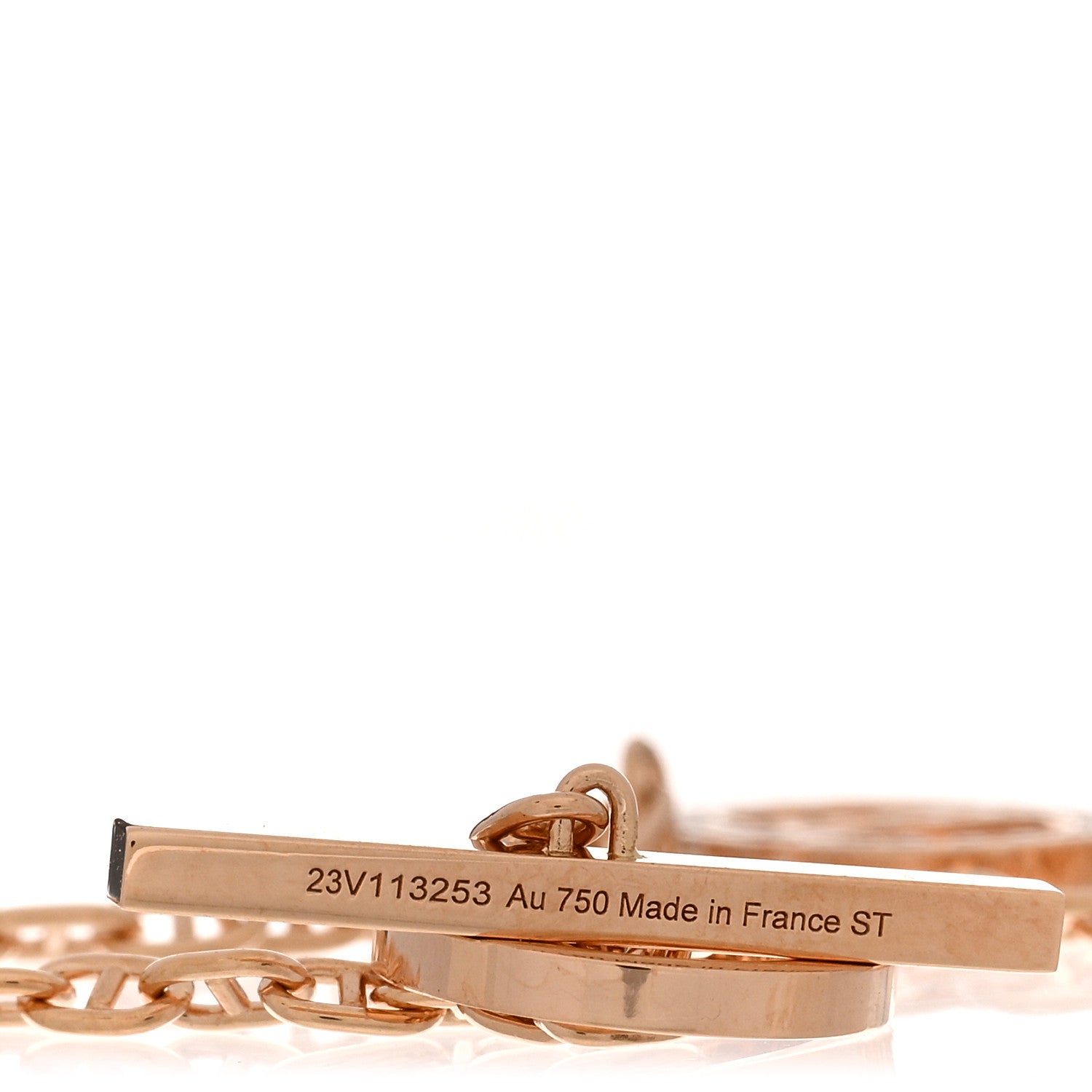 Hermes 18K Rose Gold Diamond Chaine d'Ancre Contour Bracelet ST 4 of 5