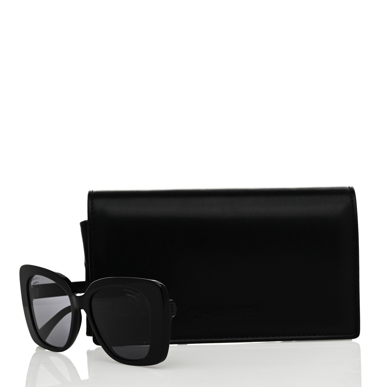 Chanel Acetate Strass Polarized Square Sunglasses 5422-B Black 8 of 8