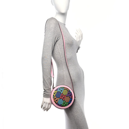Gucci GG Supreme Monogram Psychedelic Round Shoulder Bag Black Multicolor Sugar Pink 2 of 12