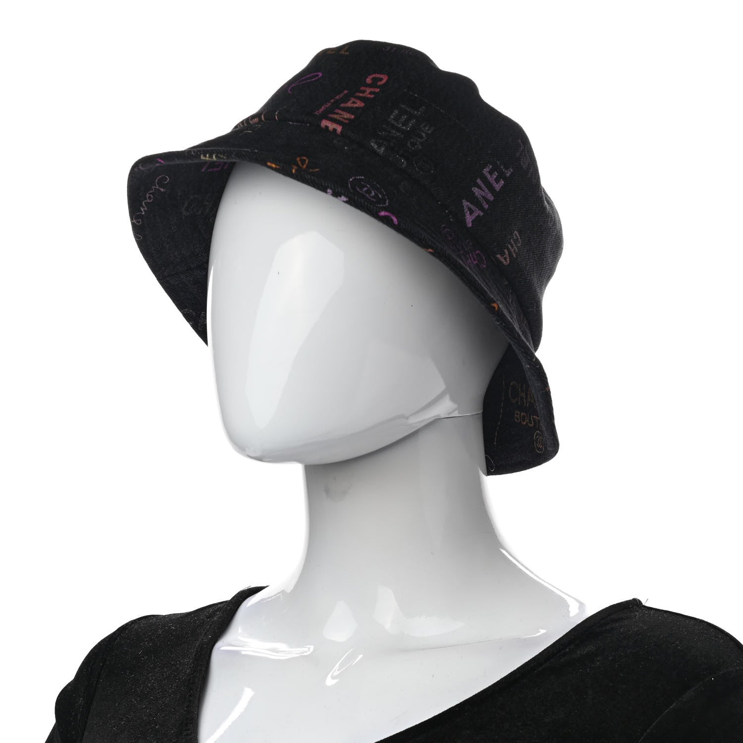 Chanel Denim Mood Cloche Bucket Hat S Black 2 of 8