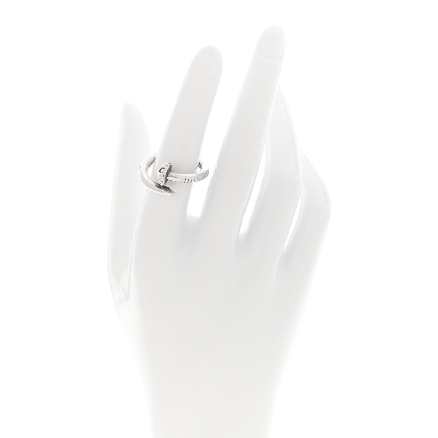 Chrome Hearts Sterling Silver Cross Ball Nail Ring 53 6.5 2 of 5