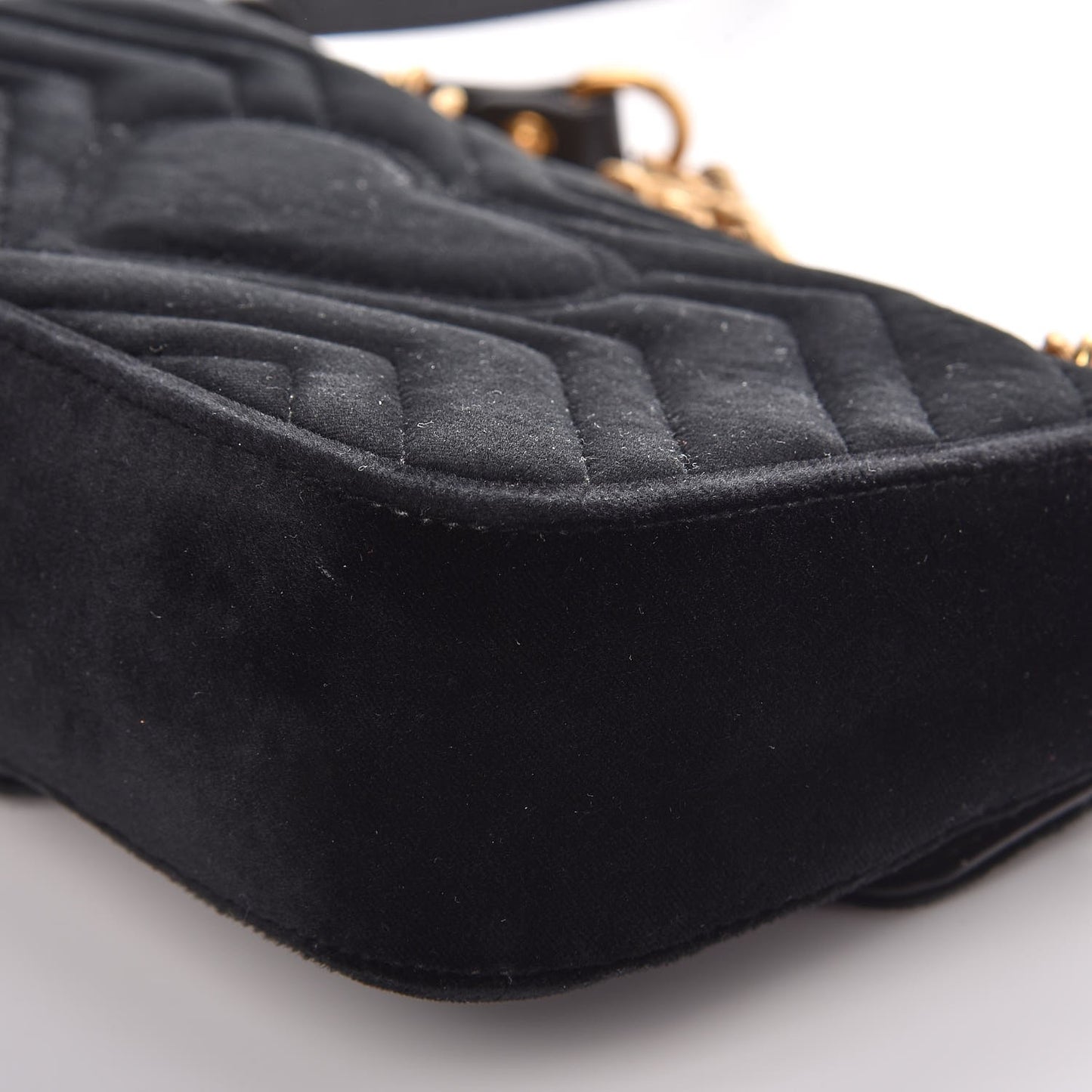 Velvet Matelasse Mini GG Marmont Shoulder Bag Black