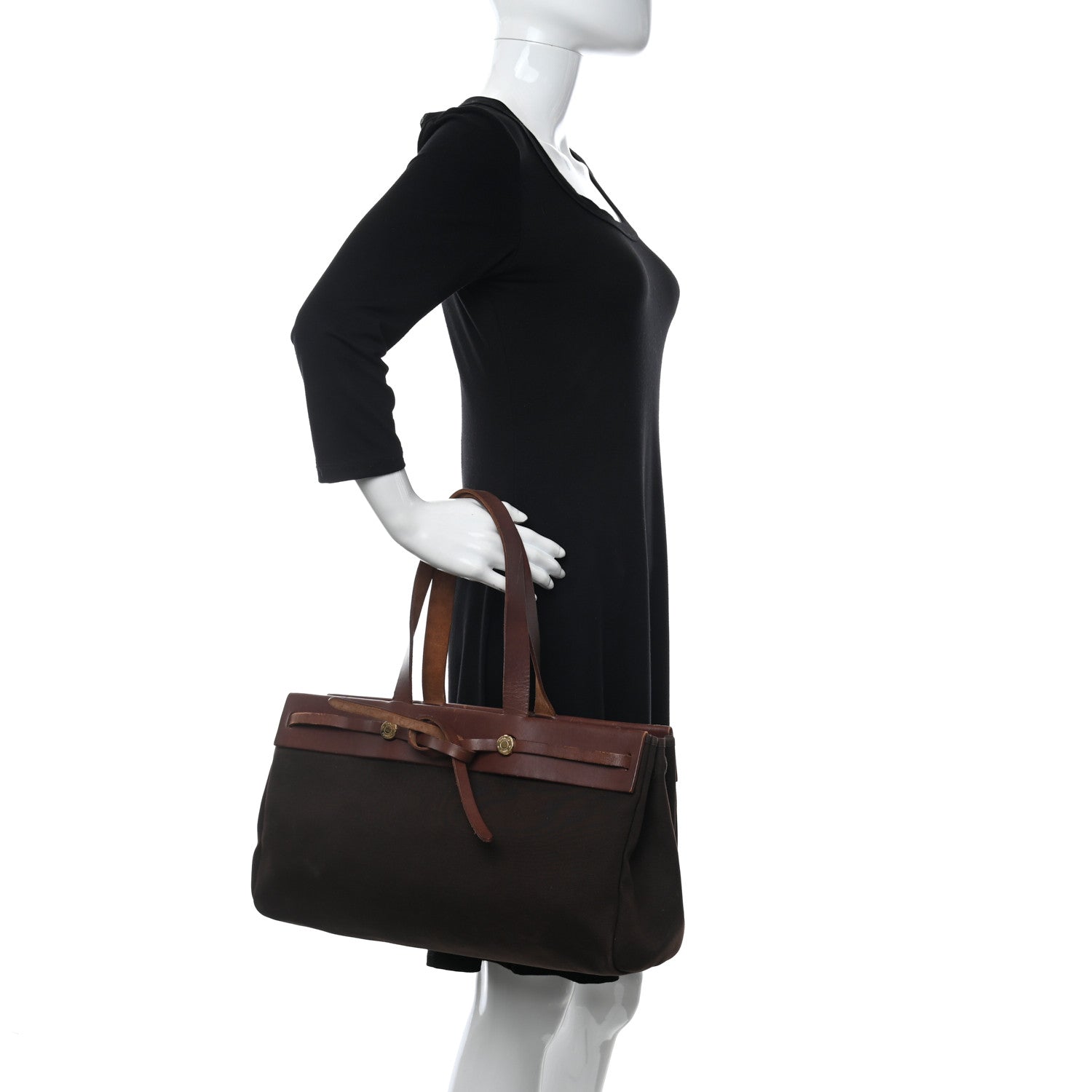 Hermes Toile Vache Hunter Herbag Cabas PM Havane 2 of 17