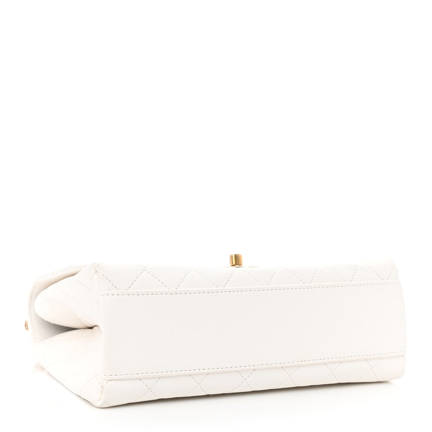 Lambskin Quilted La Parisienne Top Handle Flap White