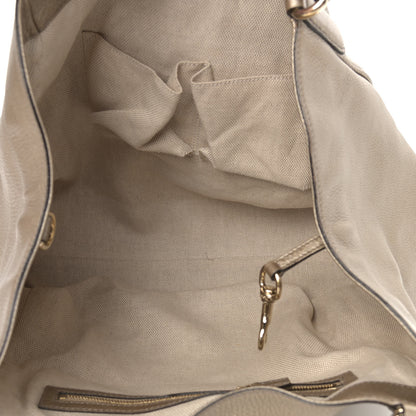 Gucci Metallic Pebbled Calfskin Large Soho Chain Shoulder Bag Golden Beige 4 of 16