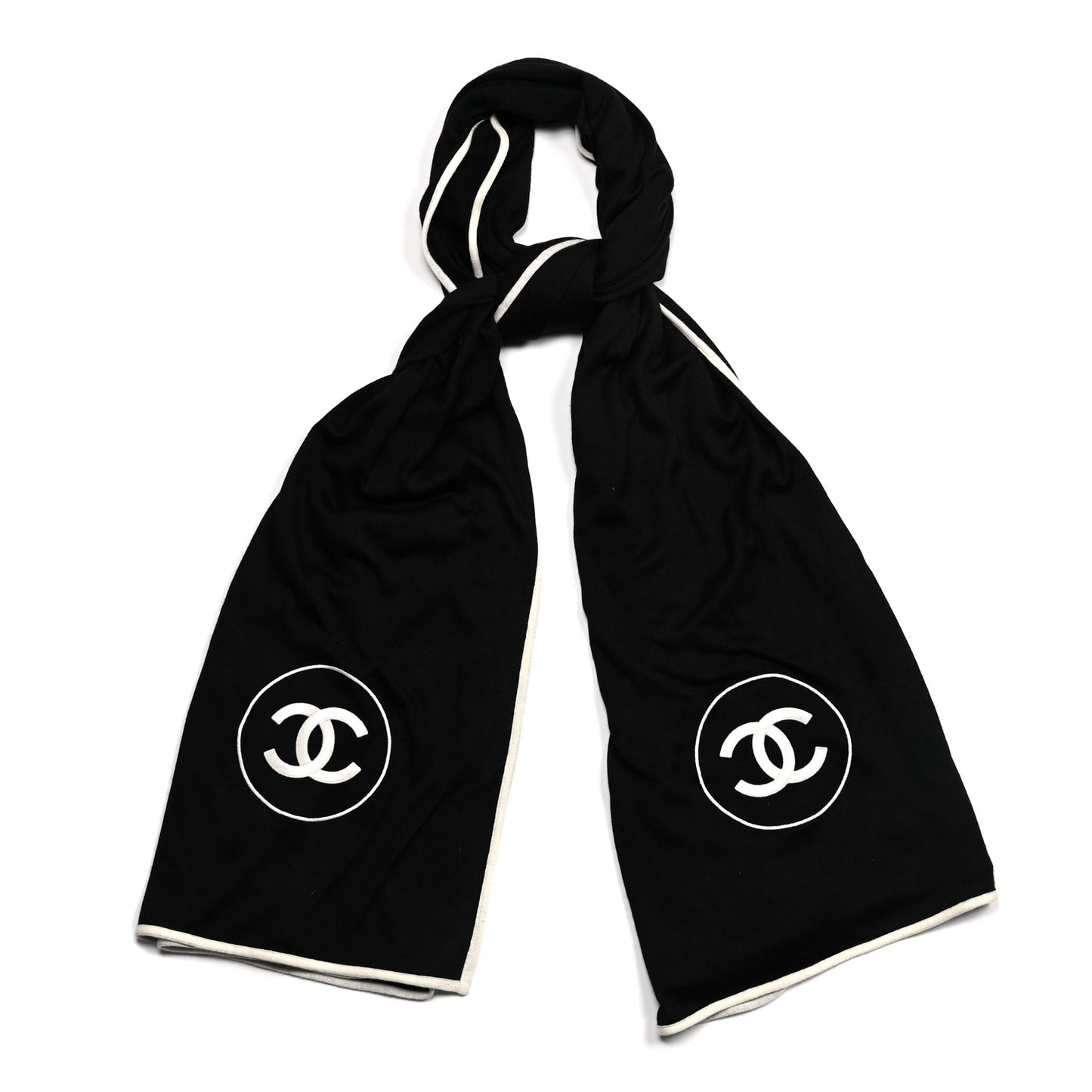 Cashmere Silk CC Scarf Black
