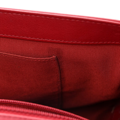 Chanel Calfskin Chevron Quilted Medium Boy Flap Red 10 of 10