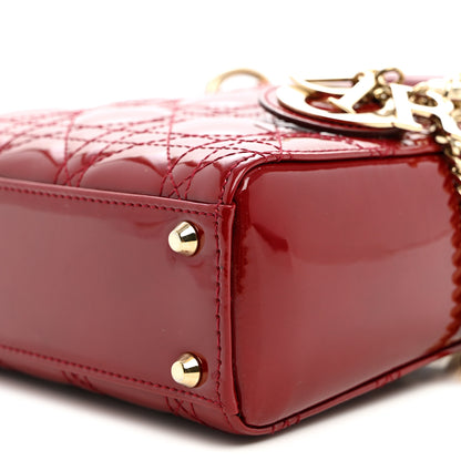Christian Dior Patent Cannage Mini Lady Dior Red 8 of 8