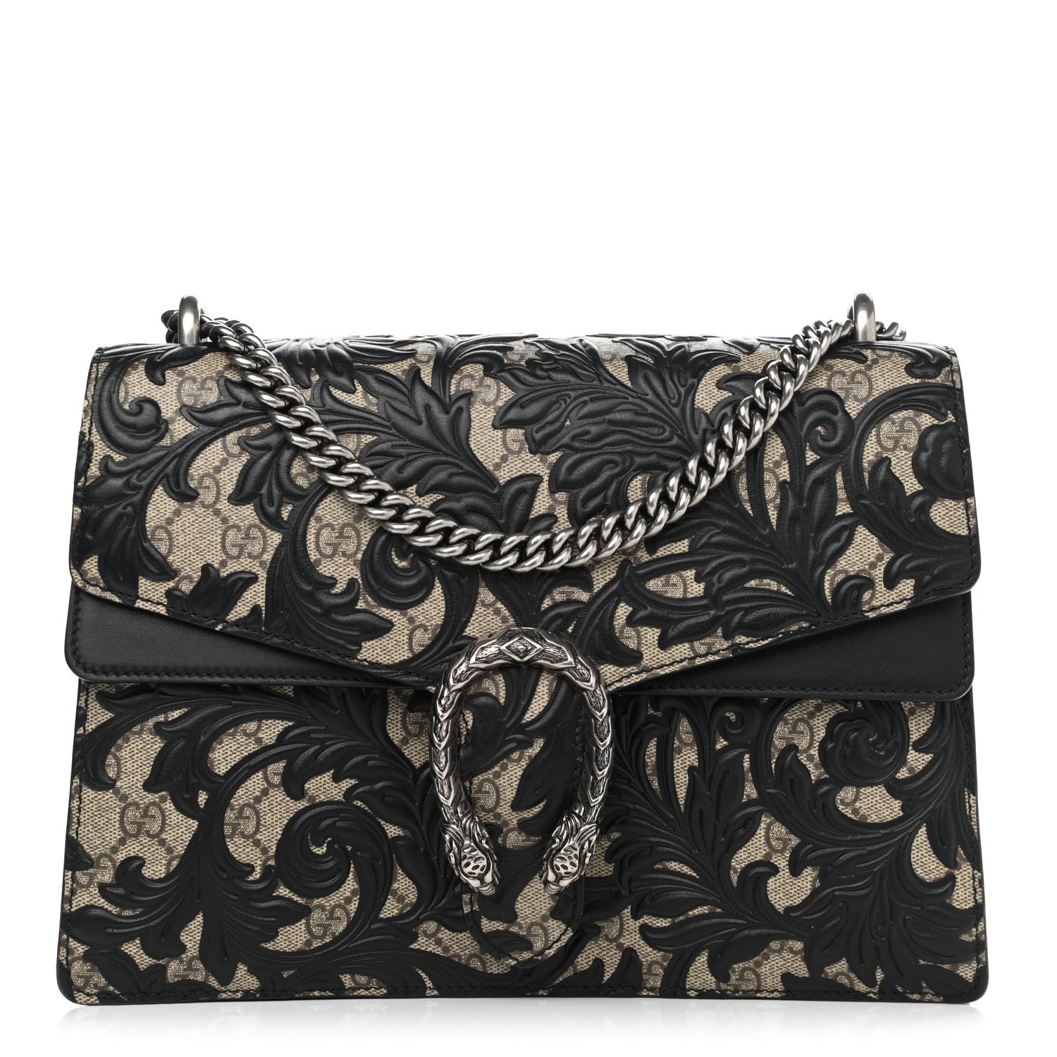 Gucci GG Supreme Monogram Arabesque Medium Dionysus Shoulder Bag Black 1 of 14