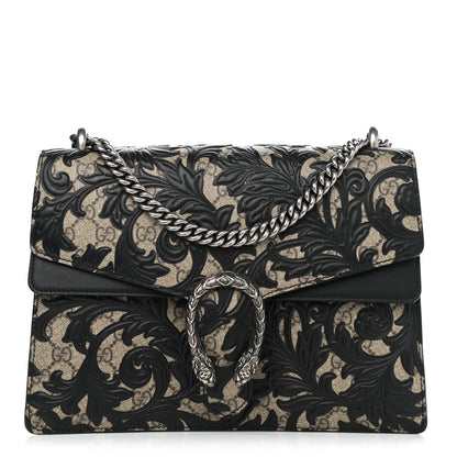 Gucci GG Supreme Monogram Arabesque Medium Dionysus Shoulder Bag Black 1 of 14