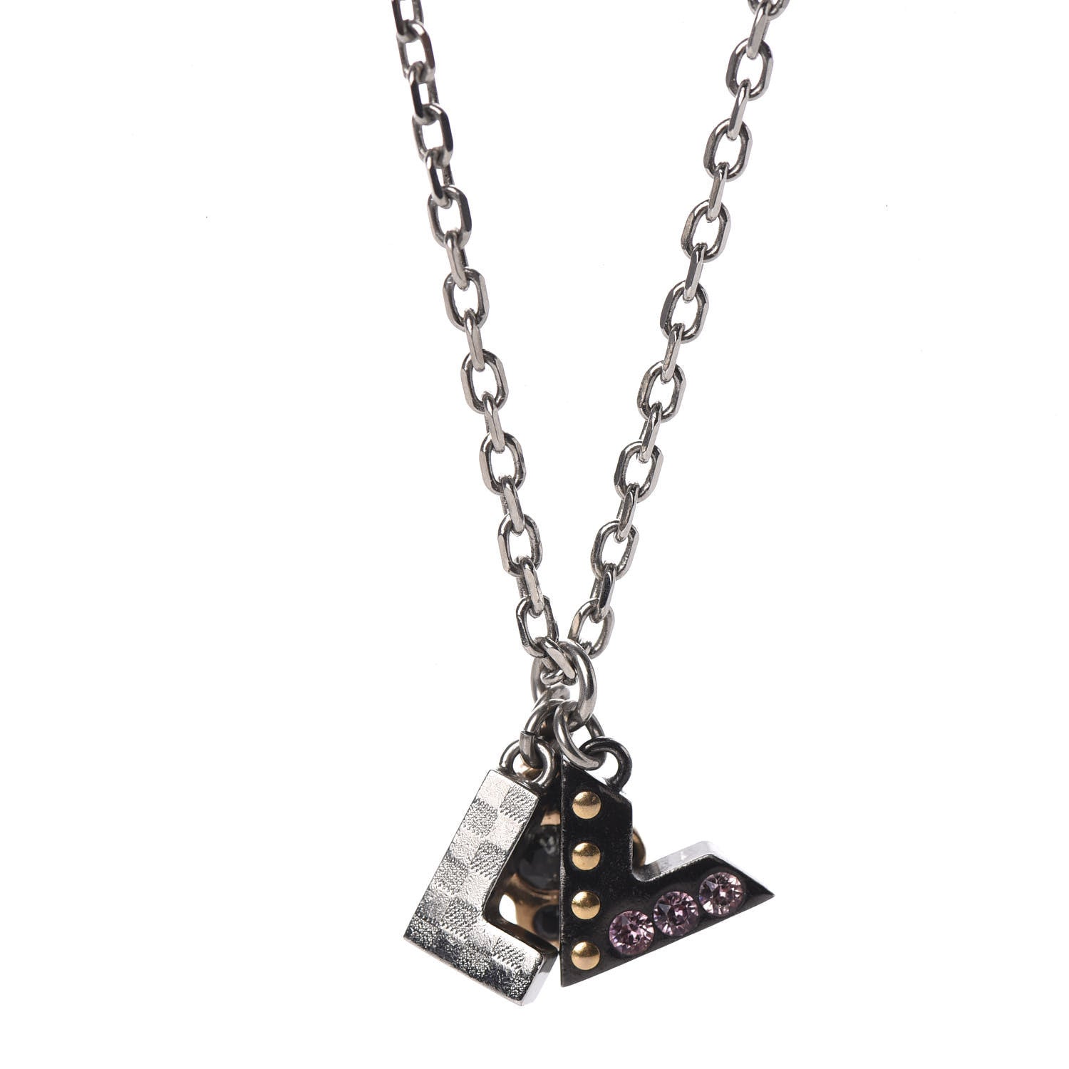 Louis Vuitton Love Letters Pendant Necklace Gold 3 of 5