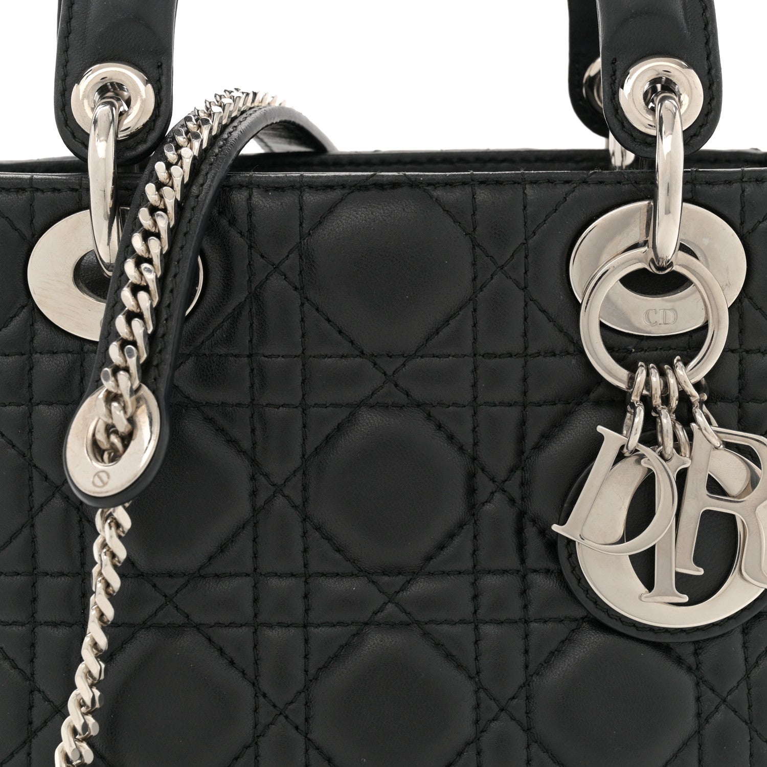 Christian Dior Lambskin Cannage Mini Lady Dior Black 8 of 14