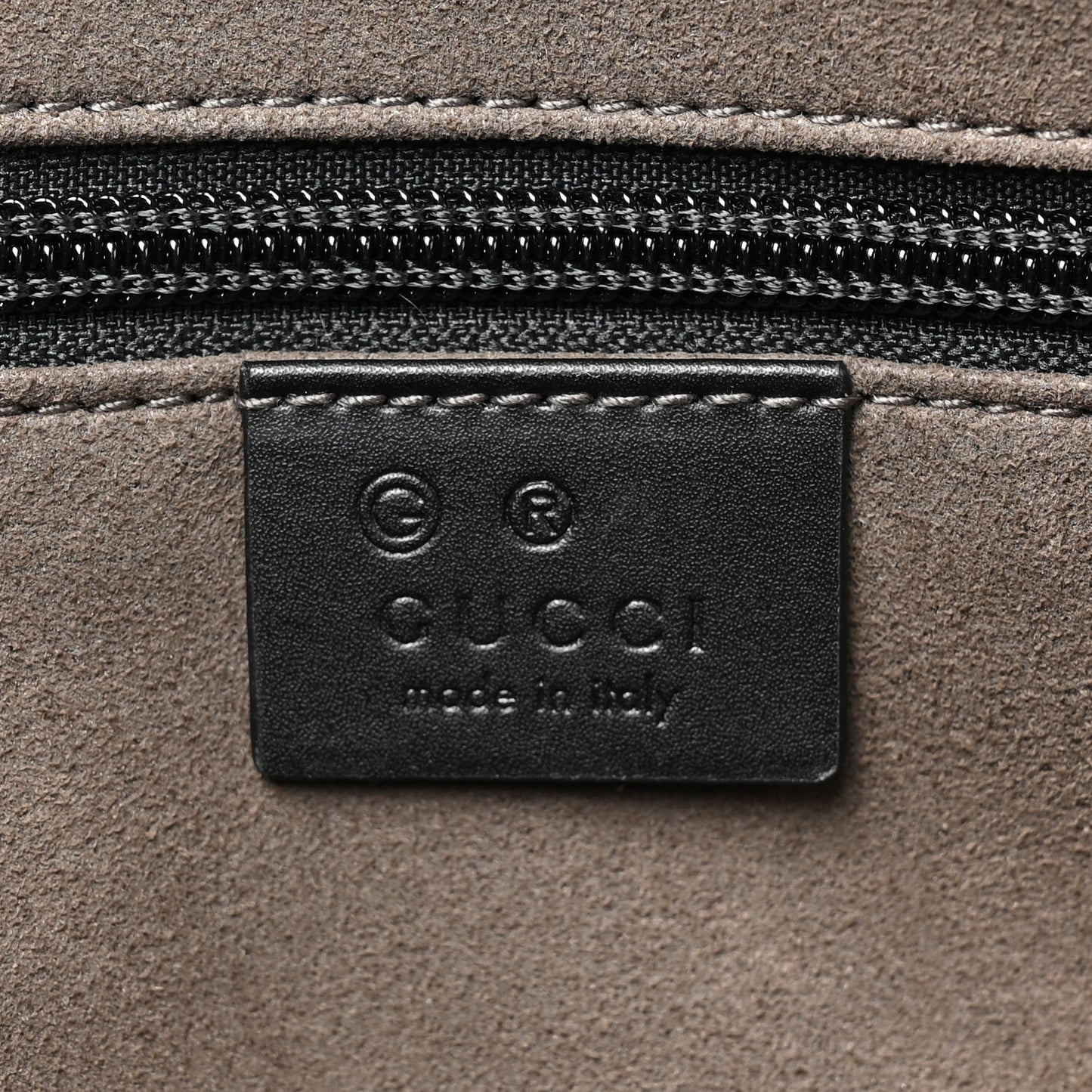 GG Supreme Monogram Medium Zippered Tote Dark Brown