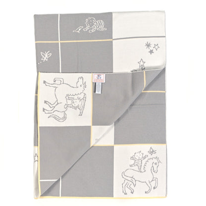 Hermes Wool Cashmere Cabriole Blanket Gris Perle 2 of 3
